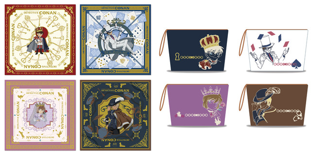 「プリントスカーフ　トランプver.」5,280円（税込）／「サガラポーチ　トランプver.」3,960円（税込）（C）青山剛昌／小学館・読売テレビ・TMS 1996