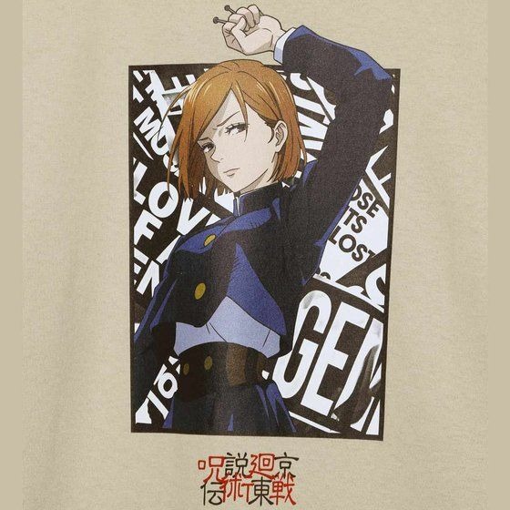 「呪術廻戦×LEGENDA　釘崎野薔薇 l/s Tee(Beige/Black)」9,900円（税込）(C)芥見下々／集英社・呪術廻戦製作委員会