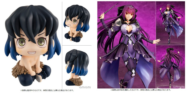 「るかっぷ 鬼滅の刃 嘴平伊之助 完成品フィギュア」（C）吾峠呼世晴/集英社・アニプレックス・ufotable／「Fate/Grand Order キャスター/スカサハ=スカディ[第二再臨] 1/7スケール完成品フィギュア」（C）TYPE-MOON / FGO PROJECT