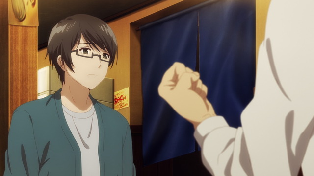 『ひげを剃る。そして女子高生を拾う。』第1話「電柱の下の女子高生」先行場面カット（C）しめさば・KADOKAWA／『ひげひろ』製作委員会