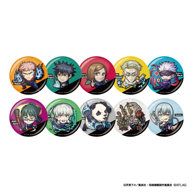 ホログラム缶バッジコレクション A 価格：各660円（税込）（C）芥見下々／集英社・呪術廻戦製作委員会（C）XFLAG