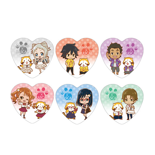 「あの日見た洗熊の名前を僕達はまだ知らない。」ハート形缶バッジ（C）ANOHANA PROJECT（C）NIPPON ANIMATION CO.,LTD.