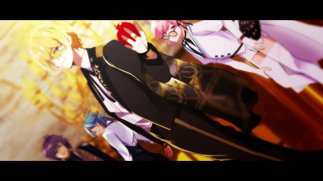 「Mythology feat. CLUB ChronoStasis」Song：ギルガメッシュ（CV：大塚剛央）、 アルジャーノン（CV：蒼井翔太）、 カール（CV：佐々木喜英）、 ソル（CV：増田俊樹）MVカット（C）Marvelous / Rejet