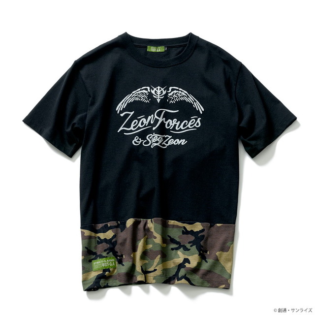 STRICT-G.ARMS『機動戦士ガンダム』 カモフラージュ裾切替Ｔシャツ ZEON FORCES 7,480円(税込)（C）創通・サンライズ