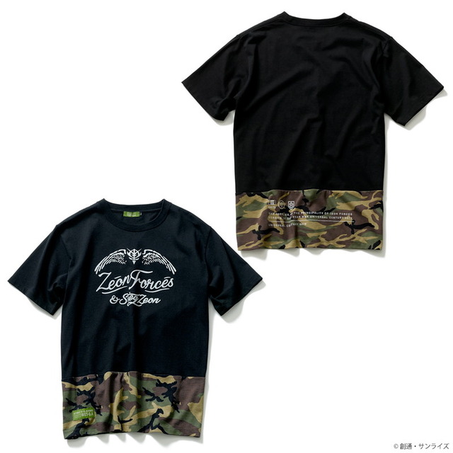 STRICT-G.ARMS『機動戦士ガンダム』 カモフラージュ裾切替Ｔシャツ ZEON FORCES 7,480円(税込)（C）創通・サンライズ