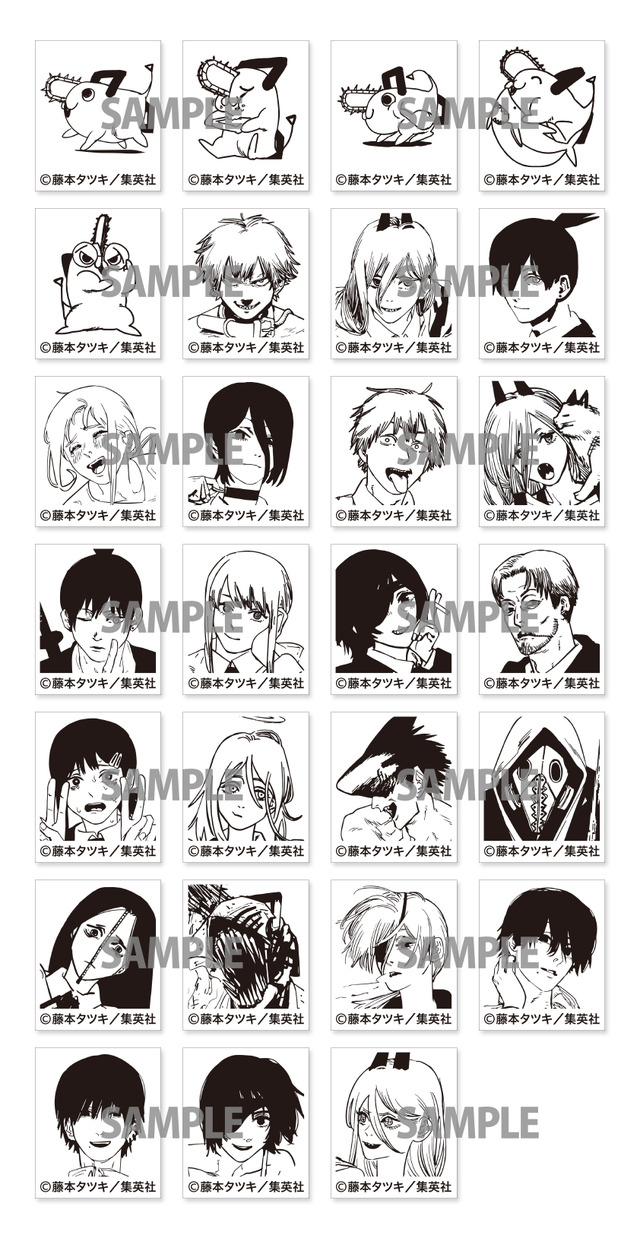 チェンソーマン×TOWER RECORDS OSMO スタンプ 各1,000 円（税込）（C）藤本タツキ／集英社