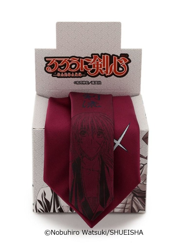 「るろうに剣心-明治剣客浪漫譚-」ネクタイ【緋村剣心】ワイン 1,990円（税抜）（C）和月伸宏／集英社