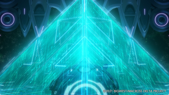 『劇場版マクロスΔ 絶対LIVE!!!!!!／同時上映 劇場短編マクロスF ～時の迷宮～』場面カット（C）2021 BIG WEST Inc. All rights reserved.