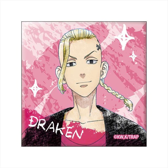 パステルクレヨンアート　スクエア缶バッジ（龍宮寺堅)(C)和久井健・講談社／アニメ「東京リベンジャーズ」製作委員会