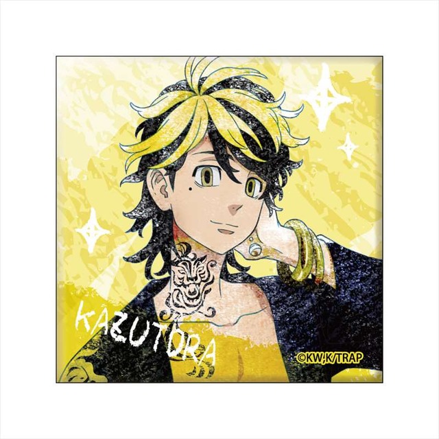 パステルクレヨンアート　スクエア缶バッジ（羽宮一虎）(C)和久井健・講談社／アニメ「東京リベンジャーズ」製作委員会