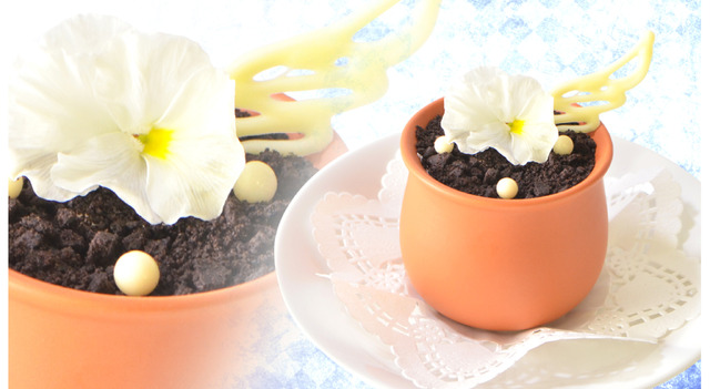 「『種村有菜』×アニメイトカフェ」『神風怪盗ジャンヌ』より　セント・ラヴァーズの鉢植えティラミス／800円（C）種村有菜／集英社