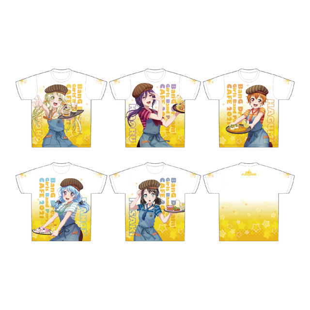 「バンドリ！ ガールズバンドパーティ！カフェ 2021」フルグラフィックTシャツ（C）BanG Dream! Project（C）Craft Egg Inc.（C）bushiroad All Rights Reserved.