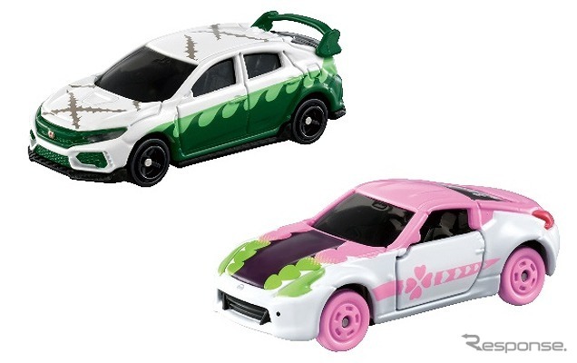 鬼滅の刃トミカ 不死川 実弥（上）、甘露寺 蜜璃（下）