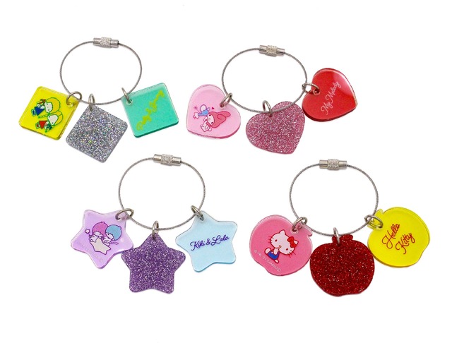 「サンリオ展　ニッポンのカワイイ文化60年史」3連アクリルキーリング／1,210円（全4種）