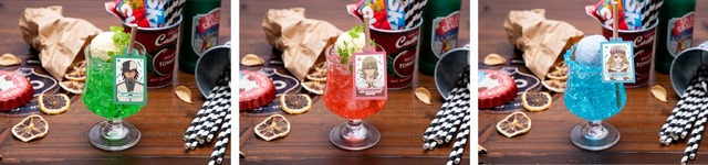 「TIGER ＆ BUNNY Cafe PLAYBACK!!」ドリンク 虎徹、バーナビー、カリーナ（C）BNP/T&B PARTNERS