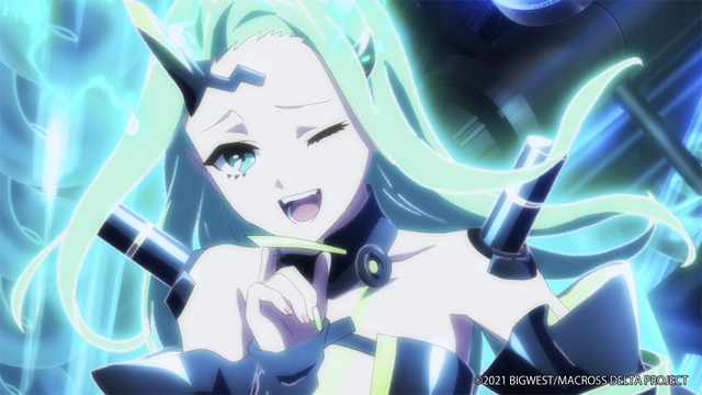 「『劇場版マクロスΔ 絶対LIVE!!!!!!』場面カット」（C）2021 BIGWEST/MACROSS DELTA PROJECT