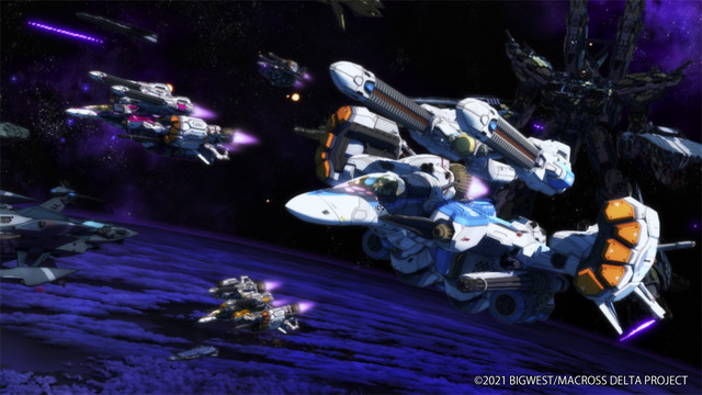 「『劇場版マクロスΔ 絶対LIVE!!!!!!』場面カット」（C）2021 BIGWEST/MACROSS DELTA PROJECT