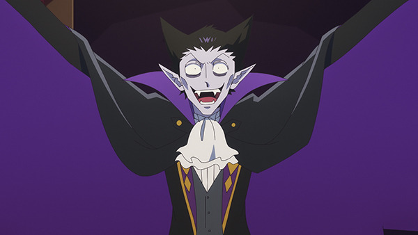 『吸血鬼すぐ死ぬ』第1話「退治人（ハンター）来たりて空を飛ぶ 前編」先行場面カット（C）盆ノ木至（秋田書店）／製作委員会すぐ死ぬ