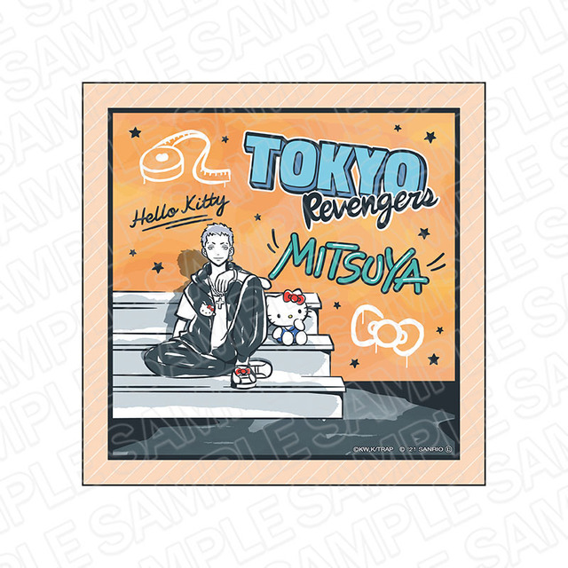 「東リベ サンリオキャラクターズコラボ」 マイクロファイバー 三ツ谷 隆・ハローキティ(C)和久井健・講談社／アニメ「東京リベンジャーズ」製作委員会