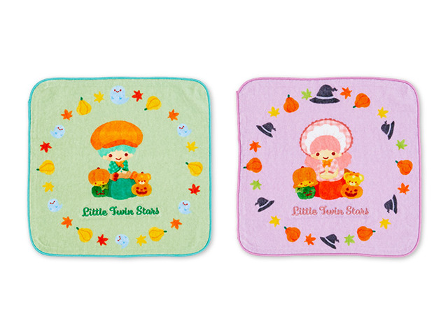「ピューロハロウィングッズ」ミニタオル各550円(税込)_リトルツインスターズ(キキ＆ララ)(C)2021 SANRIO CO., LTD. TOKYO, JAPAN 著作 株式会社サンリオ