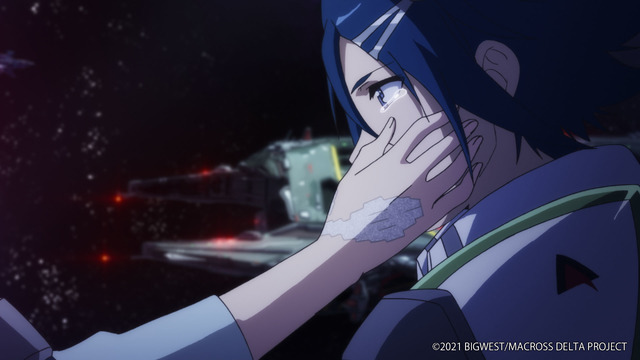 「『劇場版マクロスΔ 絶対LIVE!!!!!!』場面カット」（C）2021 BIGWEST/MACROSS DELTA PROJECT