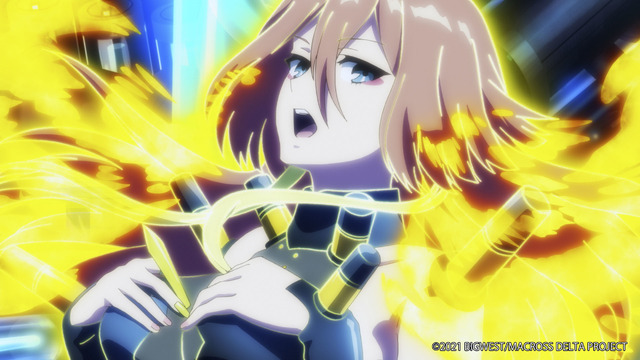 「『劇場版マクロスΔ 絶対LIVE!!!!!!』場面カット」（C）2021 BIGWEST/MACROSS DELTA PROJECT