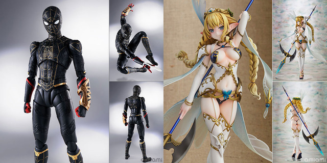 S.H.Figuarts スパイダーマン[ブラック＆ゴールドスーツ](スパイダーマン：ノー・ウェイ・ホーム)(C)2021 MARVEL (c)2021 CPII ＆ エルフ村 第3村人 リンシア アンテナショップ限定版 1/6スケール完成品フィギュア(C)VERTEX