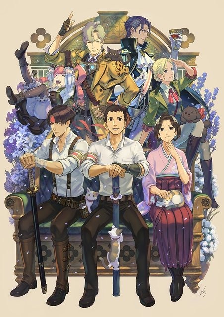 「四畳半神話大系」中村佑介氏が『逆転裁判』イラストを描くと…？ 背中合わせの成歩堂＆御剣がオシャレカッコいい！