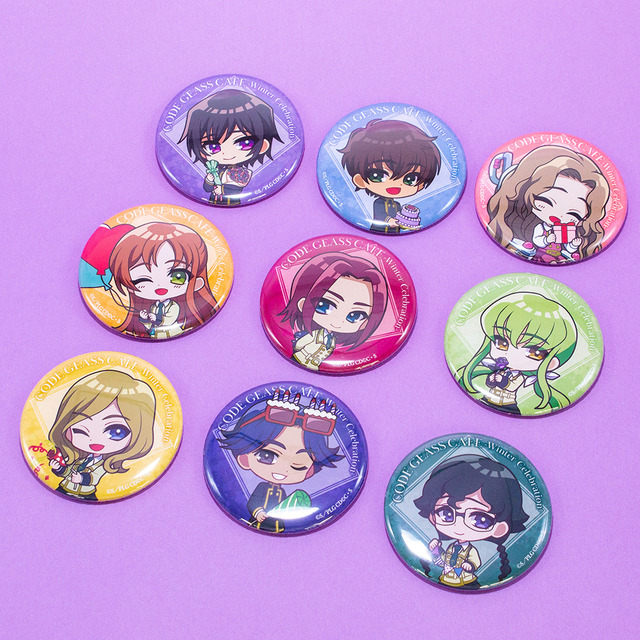 「コードギアスカフェ - Winter Celebration -」缶バッジ（ランダム9種）(C)SUNRISE／PROJECT L-GEASS Character Design(C)2006-2017 CLAMP・ST