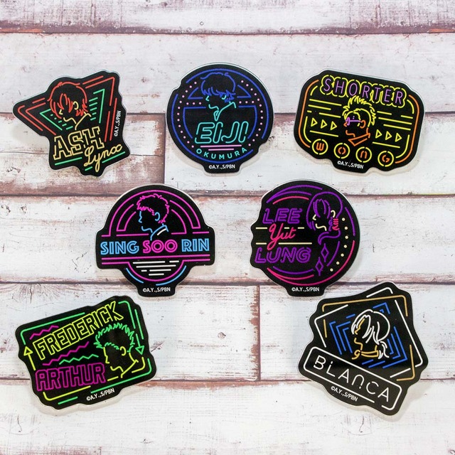 「BANANA FISH Cafe and Bar -New York Night」アクリルバッジ（ランダム7種）(C)吉田秋生・小学館／Project BANANA FISH