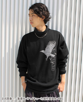 「GeeRA限定【ハイキュー‼】プリントスウェット」烏野高校ブラック（C）古舘春一／集英社・「ハイキュー!!」製作委員会・MBS