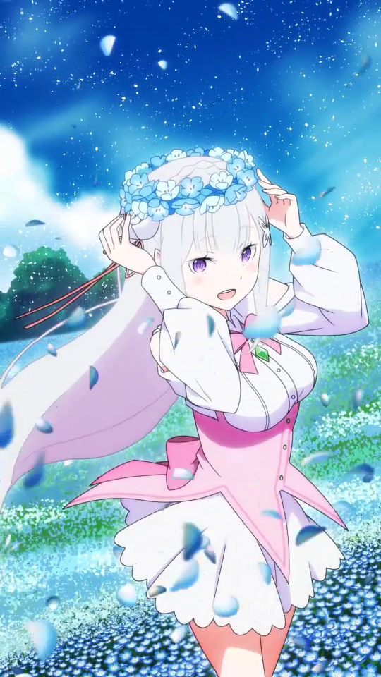 「【とっておきの花畑】エミリア★3」（C）長月達平・株式会社KADOKAWA刊／Re:ゼロから始める異世界生活2製作委員会（C）SEGA