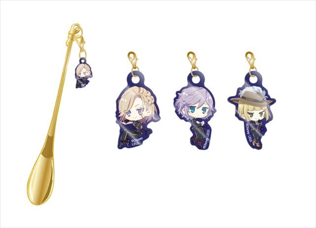 アクリルチャーム付きマドラー＜ポムフィオーレ寮（ランダム 3 種）＞900 円（税込 990 円）（C）Disney