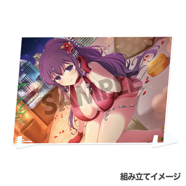 『シノビマスター 閃乱カグラ NEW LINK ビジュアルアクリルプレート』紫（伝説爆乳祭）(C)Marvelous Inc.(C)HONEY PARADE GAMES Inc.