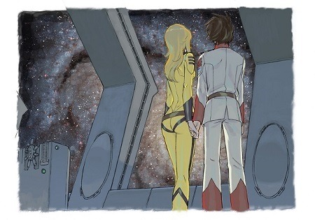 エンディングイラスト（古代進&森雪）『宇宙戦艦ヤマト2199 追憶の航海』(C)2012 宇宙戦艦ヤマト2199 製作委員会