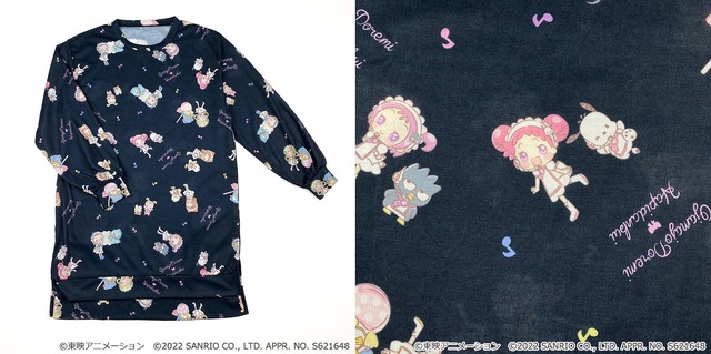 「おジャ魔女どれみ×はぴだんぶい 総柄ワンピース」2,580円（税別）（C）T（C）'21 SANRIO