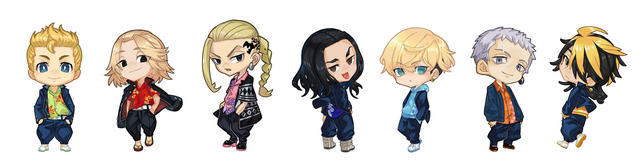 「TVアニメ『東京リベンジャーズ』 in NAMJATOWN（ナンジャタウン）」2021年9月に開催したアミューズメント施設「namco」コラボの制服姿のデフォルメイラスト（C）和久井健・講談社／アニメ「東京リベンジャーズ」製作委員会