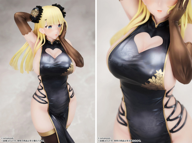 「『チャイナ娘(黒ver)』illustrated by oekakizuki 1/7スケール 塗装済み完成品フィギュア」18,000円（税別）（C）oekakizuki