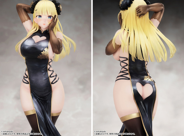「『チャイナ娘(黒ver)』illustrated by oekakizuki 1/7スケール 塗装済み完成品フィギュア」18,000円（税別）（C）oekakizuki