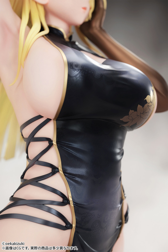 「『チャイナ娘(黒ver)』illustrated by oekakizuki 1/7スケール 塗装済み完成品フィギュア」18,000円（税別）（C）oekakizuki