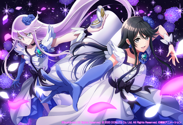 「★4 [月光に冴える一輪の花] 青柳 椿（＋キュアムーンライト）」（C）bushiroad All Rights Reserved.（C）2020 DONUTS Co. Ltd. All Rights Reserved.（C）ＡＢＣ-Ａ・東映アニメーション