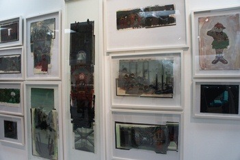 1995年「MEMORIES」の一篇として発表された「大砲の街」のセル画や背景画。