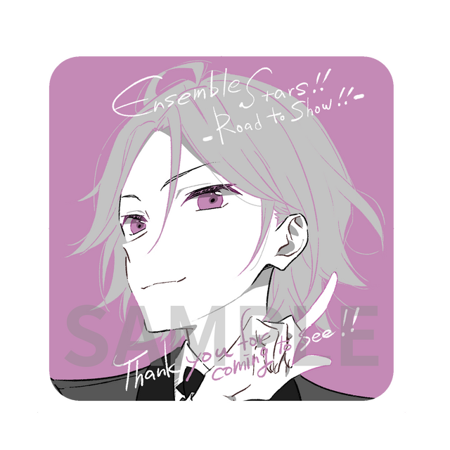 「キャラクターデザイン飯塚晴子描き下ろしコースター」1週目　桜河こはく（C）Happy Elements K.K／あんスタ！！アニメ製作委員会