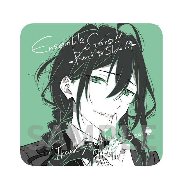 「キャラクターデザイン飯塚晴子描き下ろしコースター」1週目　礼瀬マヨイ（C）Happy Elements K.K／あんスタ！！アニメ製作委員会