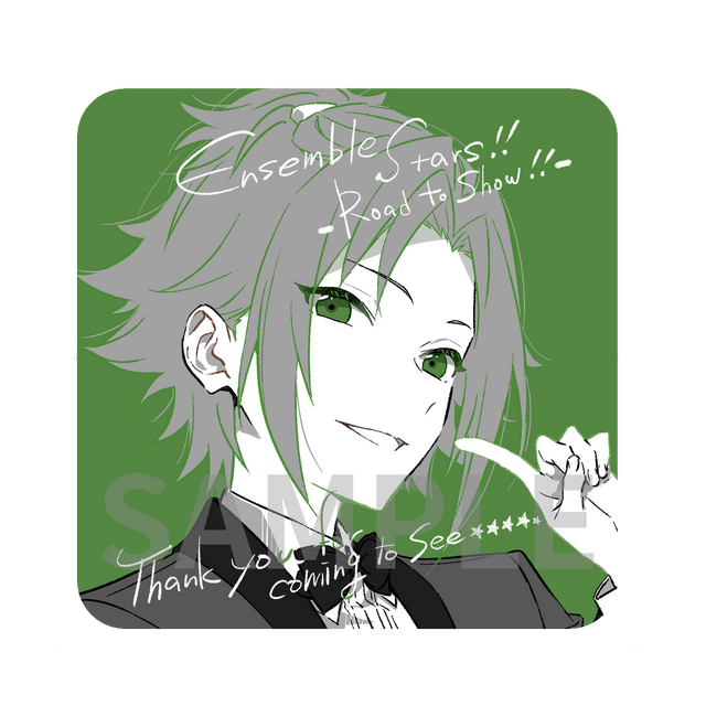 「キャラクターデザイン飯塚晴子描き下ろしコースター」2週目　衣更真緒（C）Happy Elements K.K／あんスタ！！アニメ製作委員会