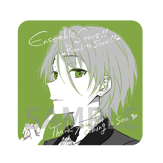 「キャラクターデザイン飯塚晴子描き下ろしコースター」2週目　白鳥藍良（C）Happy Elements K.K／あんスタ！！アニメ製作委員会