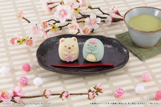 すみっコぐらし しろくま とかげが春の装い 桜をモチーフとした和菓子 食べマス が登場 アニメ アニメ