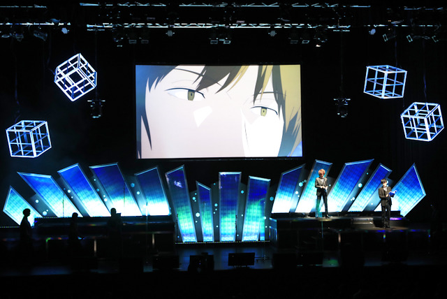 アフレコ写真（左から田中、内匠）／TV アニメ「ワールドトリガーフェスティバル 2022」（C）葦原大介／集英社・テレビ朝日・東映アニメーション