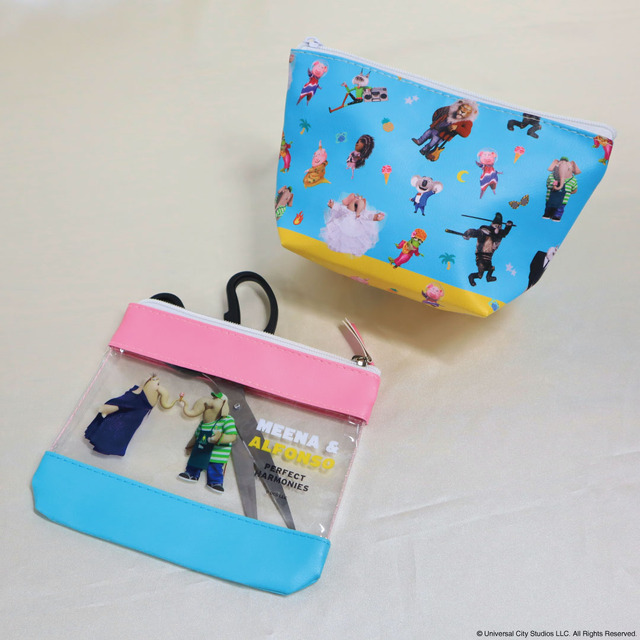 『SING／シング：ネクストステージ』×「サンキューマート」台形ポーチ／クリアフラットポーチ（C）Universal City Studios LLC. All Rights Reserved.