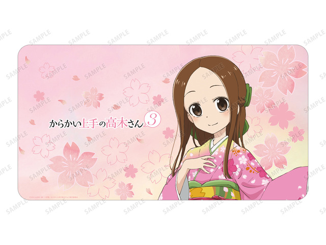 「『からかい上手の高木さん』 POP UP SHOP 2022 in マルイ」描き下ろしイラスト 高木さん 桜和装ver. プレイマット(全1種)（C）2022 山本崇一朗・小学館／からかい上手の高木さん３製作委員会
